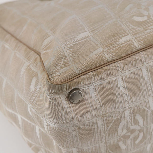 CHANEL New Travel Line Tote Bag Nylon Pink Silver CC Auth BA6389