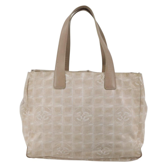 CHANEL New Travel Line Tote Bag Nylon Pink Silver CC Auth BA6389