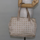 CHANEL New Travel Line Tote Bag Nylon Pink Silver CC Auth BA6389-22