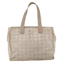 CHANEL New Travel Line Tote Bag Nylon Pink Silver CC Auth BA6389-3