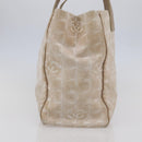 CHANEL New Travel Line Tote Bag Nylon Pink Silver CC Auth BA6389-4