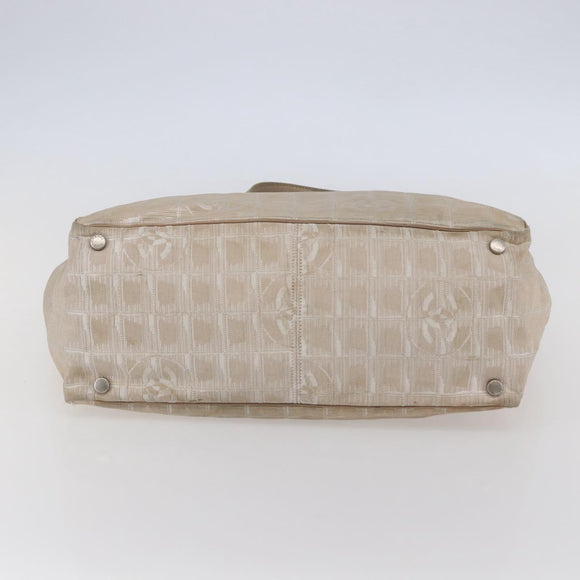 CHANEL New Travel Line Tote Bag Nylon Pink Silver CC Auth BA6389