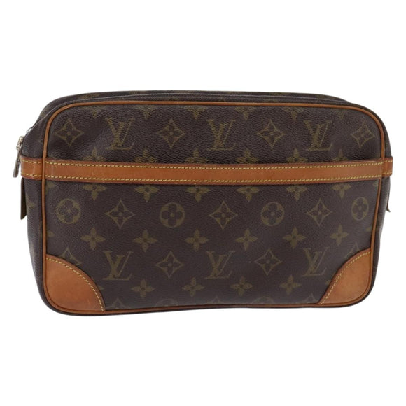 LOUIS VUITTON Monogram Compiegne 28 Clutch Bag M51845 LV Auth BA6396