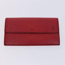 LOUIS VUITTON Epi Wallet 4 Set Green Red yellow LV Auth BA640-25
