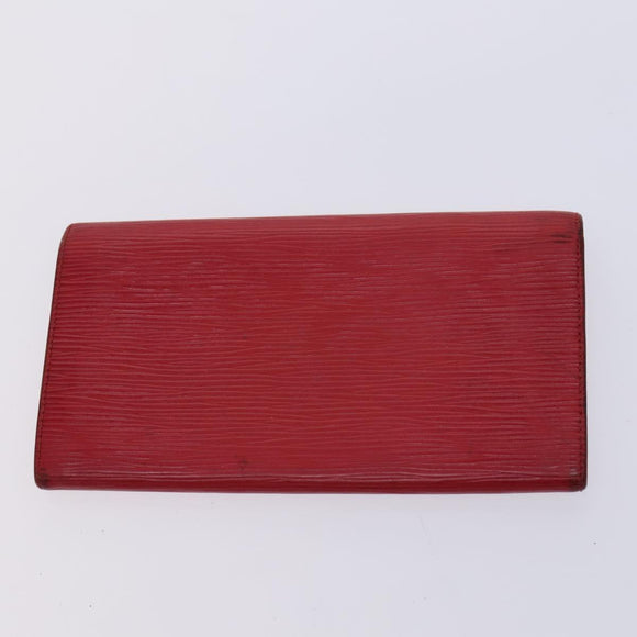 LOUIS VUITTON Epi Wallet 4 Set Green Red yellow LV Auth BA640