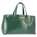 LOUIS VUITTON Vernis Wilshire Boulevard Bag Blue galatic M93646 LV Auth BA6406-1