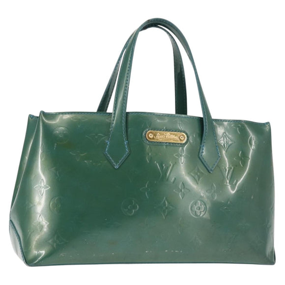 LOUIS VUITTON Vernis Wilshire Boulevard Bag Blue galatic M93646 LV Auth BA6406