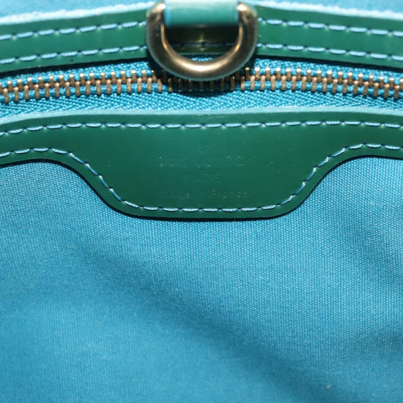 LOUIS VUITTON Vernis Wilshire Boulevard Bag Blue galatic M93646 LV Auth BA6406