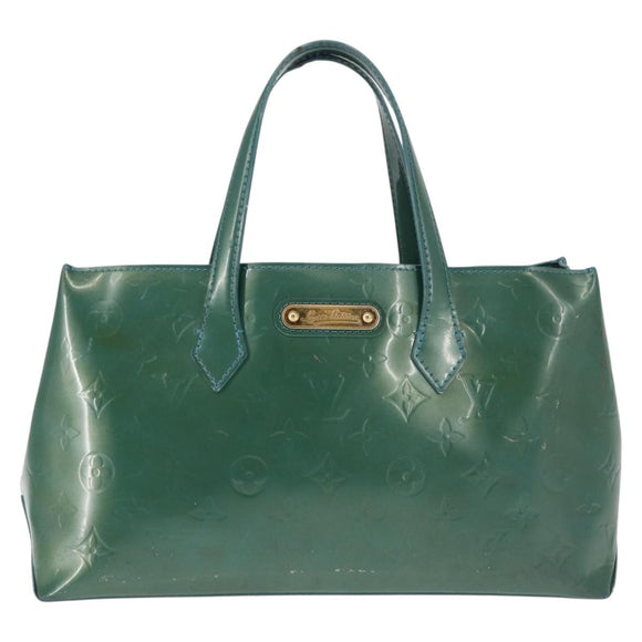 LOUIS VUITTON Vernis Wilshire Boulevard Bag Blue galatic M93646 LV Auth BA6406