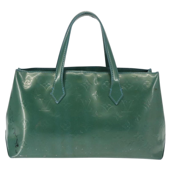 LOUIS VUITTON Vernis Wilshire Boulevard Bag Blue galatic M93646 LV Auth BA6406