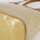 LOUIS VUITTON Monogram Vernis Houston Hand Bag Beige M91004 LV Auth BA6408-15