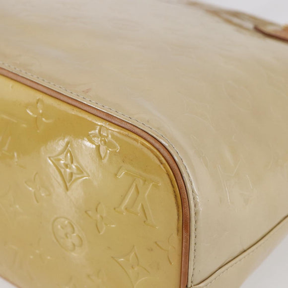 LOUIS VUITTON Monogram Vernis Houston Hand Bag Beige M91004 LV Auth BA6408
