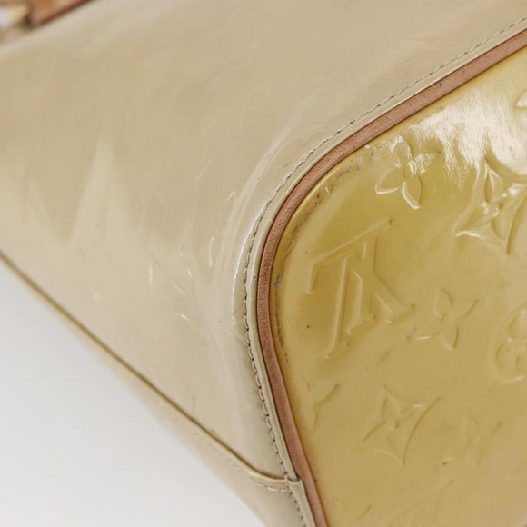 LOUIS VUITTON Monogram Vernis Houston Hand Bag Beige M91004 LV Auth BA6408