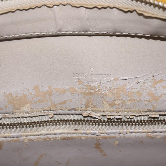 LOUIS VUITTON Monogram Vernis Houston Hand Bag Beige M91004 LV Auth BA6408