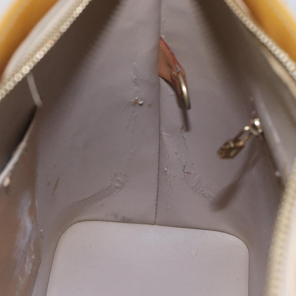 LOUIS VUITTON Monogram Vernis Houston Hand Bag Beige M91004 LV Auth BA6408