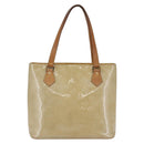 LOUIS VUITTON Monogram Vernis Houston Hand Bag Beige M91004 LV Auth BA6408-13