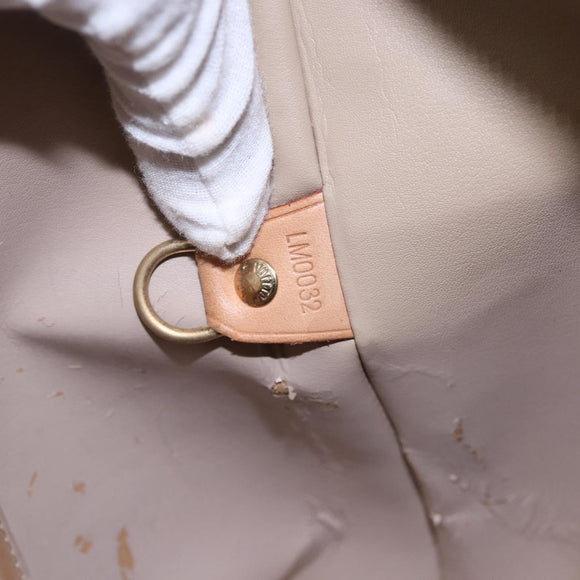 LOUIS VUITTON Monogram Vernis Houston Hand Bag Beige M91004 LV Auth BA6408