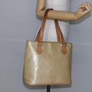 LOUIS VUITTON Monogram Vernis Houston Hand Bag Beige M91004 LV Auth BA6408-21