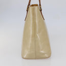 LOUIS VUITTON Monogram Vernis Houston Hand Bag Beige M91004 LV Auth BA6408-3