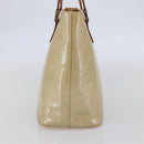 LOUIS VUITTON Monogram Vernis Houston Hand Bag Beige M91004 LV Auth BA6408-4
