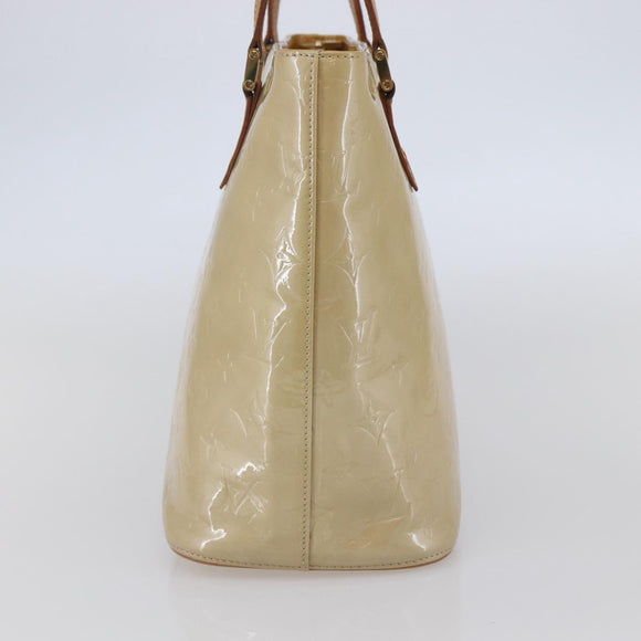 LOUIS VUITTON Monogram Vernis Houston Hand Bag Beige M91004 LV Auth BA6408