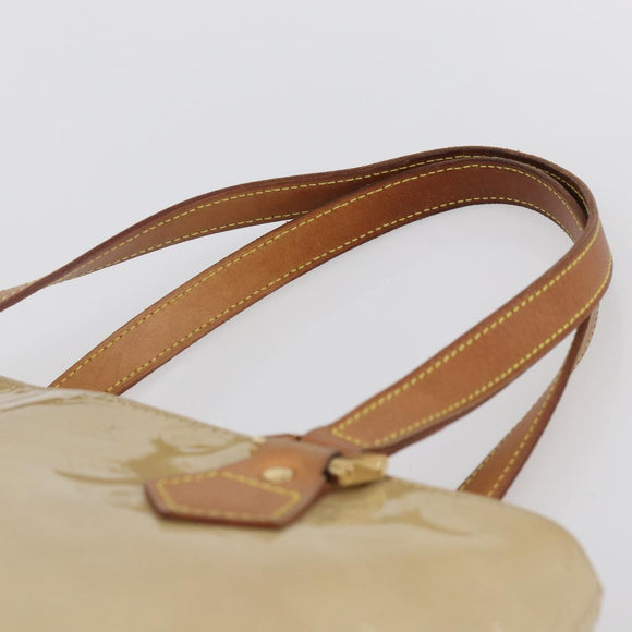 LOUIS VUITTON Monogram Vernis Houston Hand Bag Beige M91004 LV Auth BA6408
