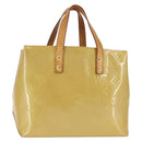LOUIS VUITTON Monogram Vernis Reade PM Hand Bag Beige M91334 LV Auth BA6409-1