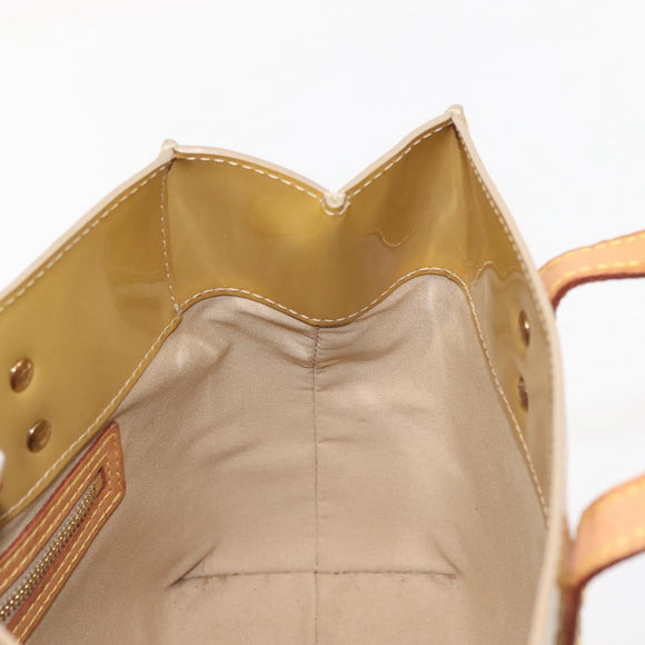 LOUIS VUITTON Monogram Vernis Reade PM Hand Bag Beige M91334 LV Auth BA6409