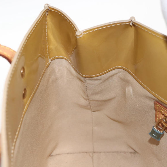 LOUIS VUITTON Monogram Vernis Reade PM Hand Bag Beige M91334 LV Auth BA6409