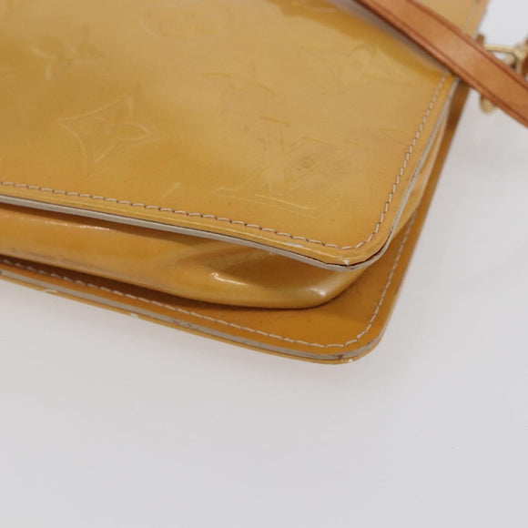 LOUIS VUITTON Monogram Vernis Lexington Pouch Beige M91010 LV Auth BA6412