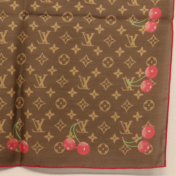 LOUIS VUITTON Monogram Cherry Carre 55 Scarf M96090 LV Auth BA6434