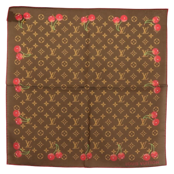 LOUIS VUITTON Monogram Cherry Carre 55 Scarf M96090 LV Auth BA6434