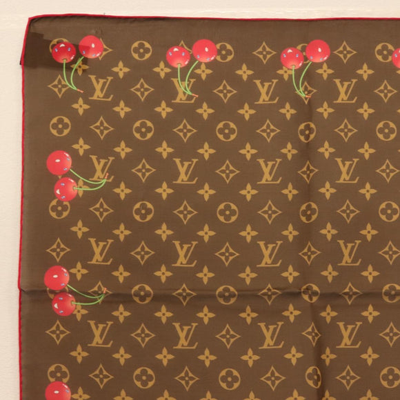 LOUIS VUITTON Monogram Cherry Carre 55 Scarf M96090 LV Auth BA6434
