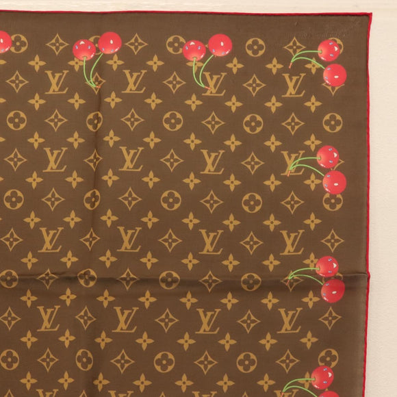 LOUIS VUITTON Monogram Cherry Carre 55 Scarf M96090 LV Auth BA6434