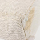 CHANEL Plastic Chain Tote Bag Straw Gold White CC Auth BA6435-9