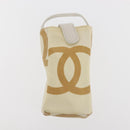 CHANEL Plastic Chain Tote Bag Straw Gold White CC Auth BA6435-22