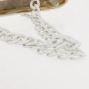 CHANEL Plastic Chain Tote Bag Straw Gold White CC Auth BA6435-7