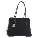 PRADA Tote Bag Nylon Black Silver Auth BA6439-1