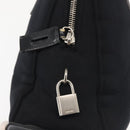 PRADA Tote Bag Nylon Black Silver Auth BA6439-10
