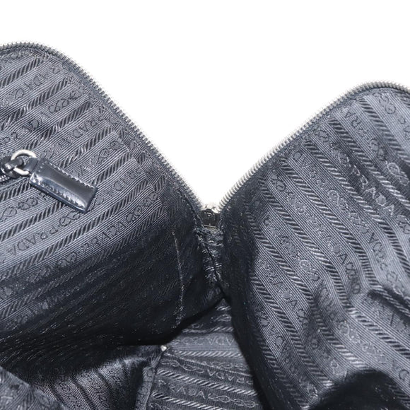 PRADA Tote Bag Nylon Black Silver Auth BA6439