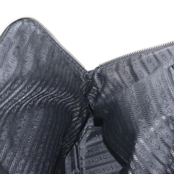 PRADA Tote Bag Nylon Black Silver Auth BA6439