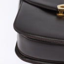 GUCCI Shoulder Bag Leather Brown Gold Auth BA6440-8