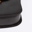 GUCCI Shoulder Bag Leather Brown Gold Auth BA6440-15