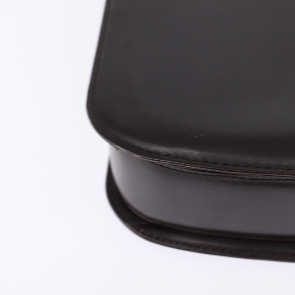 GUCCI Shoulder Bag Leather Brown Gold Auth BA6440