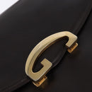 GUCCI Shoulder Bag Leather Brown Gold Auth BA6440-18