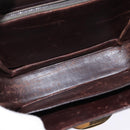 GUCCI Shoulder Bag Leather Brown Gold Auth BA6440-10