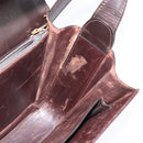 GUCCI Shoulder Bag Leather Brown Gold Auth BA6440-11