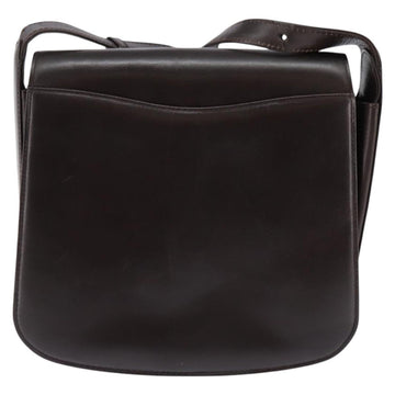 GUCCI Shoulder Bag Leather Brown Gold Auth BA6440 - 0