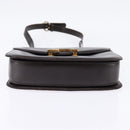 GUCCI Shoulder Bag Leather Brown Gold Auth BA6440-5