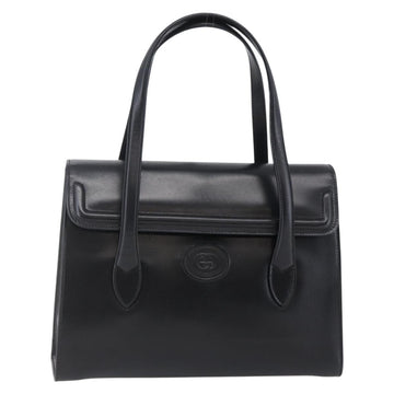 GUCCI Hand Bag Leather Black Gold 000 46 0079 Auth BA6441